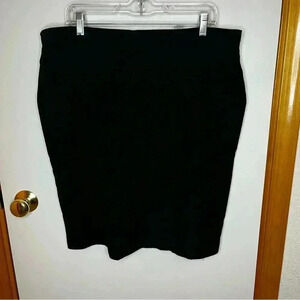 Old Navy Straight Skirt Women 18 Black Lined Back Zip Midi Career Work Casual
